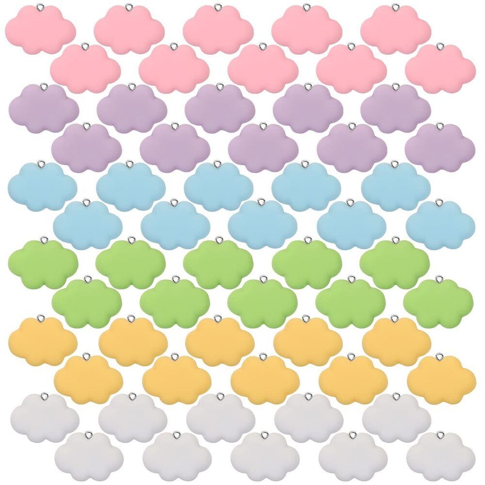 4674 60 PCS 3D Cloud Charm Pendant Cartoon Cloud Accessories for Jewelry